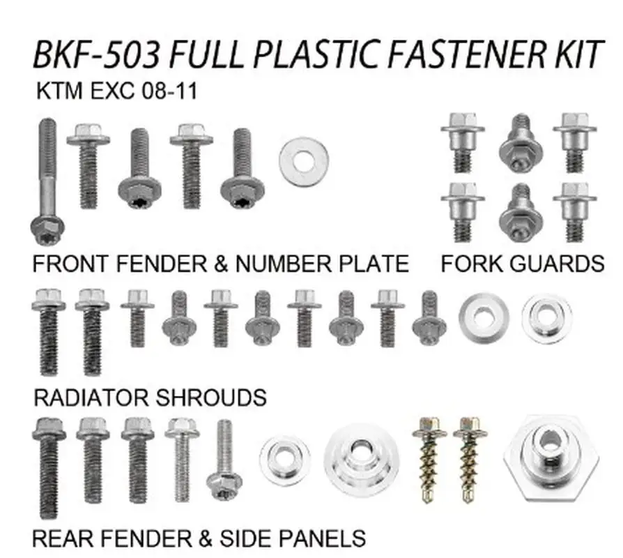 ACCEL sada šroubů do kapotáže KTM EXC 08-11 (BKF-503) Zlevněný