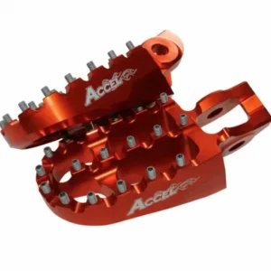 Levný ACCEL stupačky KTM EXC/EXCF 250/300/350/450/500 17-20 barva oranžová (komplet 2 kusy)