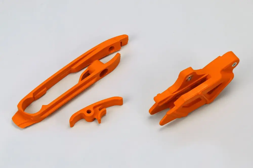 UFO komplet kluzák (malý i velký) + vodítko řetězu KTM SX 125/150/250, SX-F 250/350/450 11-15, SX 250 16, barva oranžová Aktuální