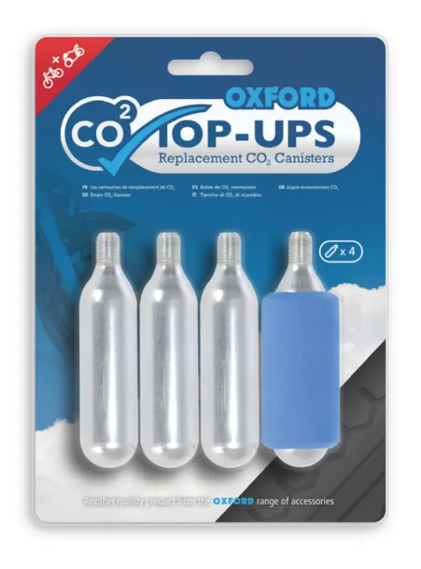 Originální OXFORD CO2 bombička pro huštění pneumatik - se závitem (4 kusy) (starý kód: OX161)
