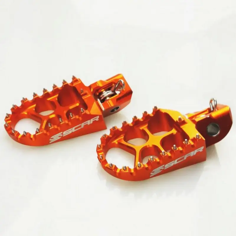 SCAR RACING stupačky řidiče hliníkové EVO KTM SX / SXF / EXC barva oranžová Akce