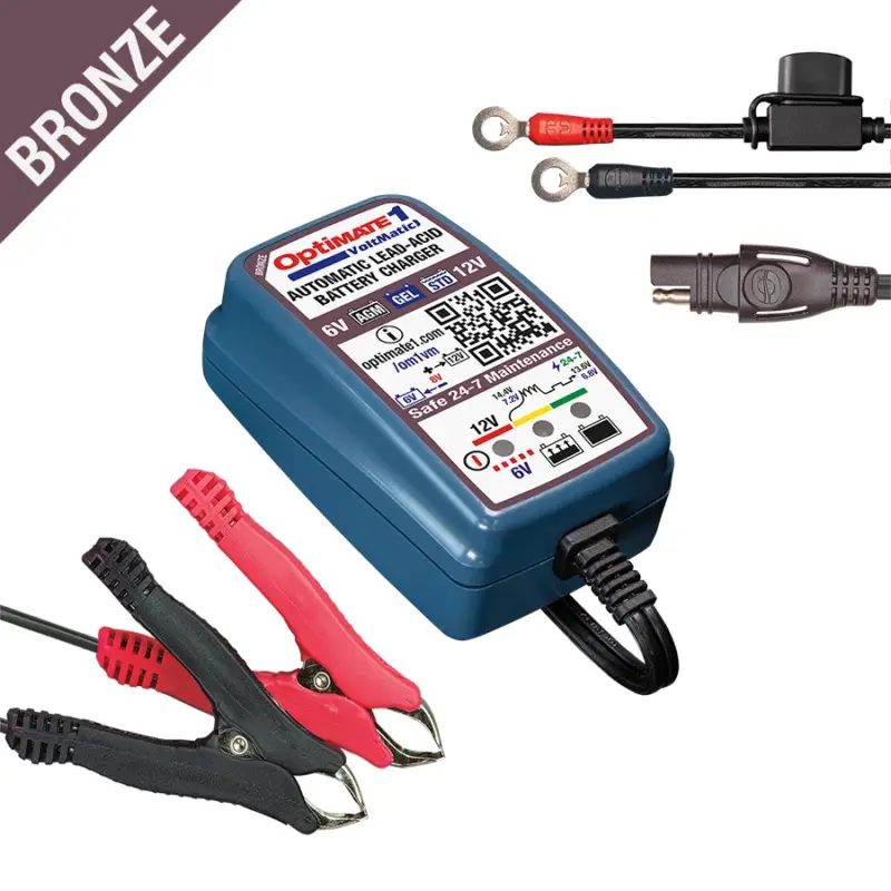 OPTImate nabíječka akumulátorů OPTImate 1 VOLTMATIC 6V / 12V 0.6A, 2-28AH, STD / AGM / GEL, SAE (EL) (24) (TM400A) Horká Nabídka