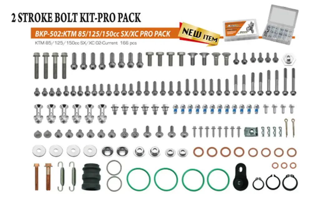 ACCEL sada šroubů PRO PACK FACTORY 2T (velká) KTM SX/XC 85/125/150 02 Vrácení Zdarma