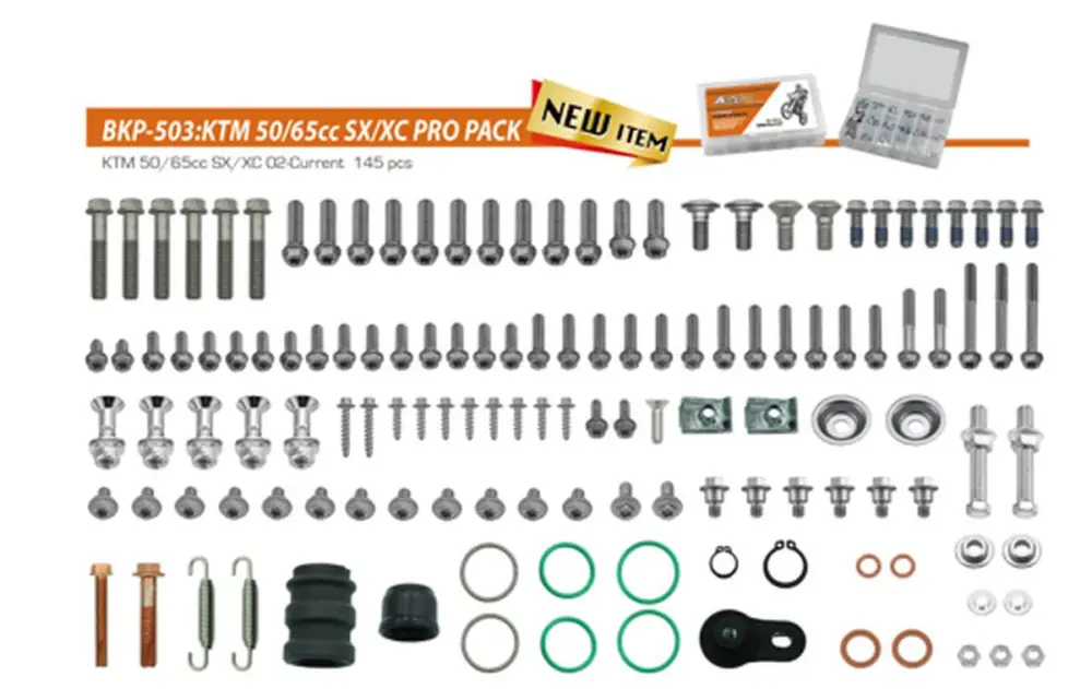 ACCEL sada šroubů PRO PACK FACTORY 2T (velká) KTM 50/65 SX/XC 02 Nejlepší Volba