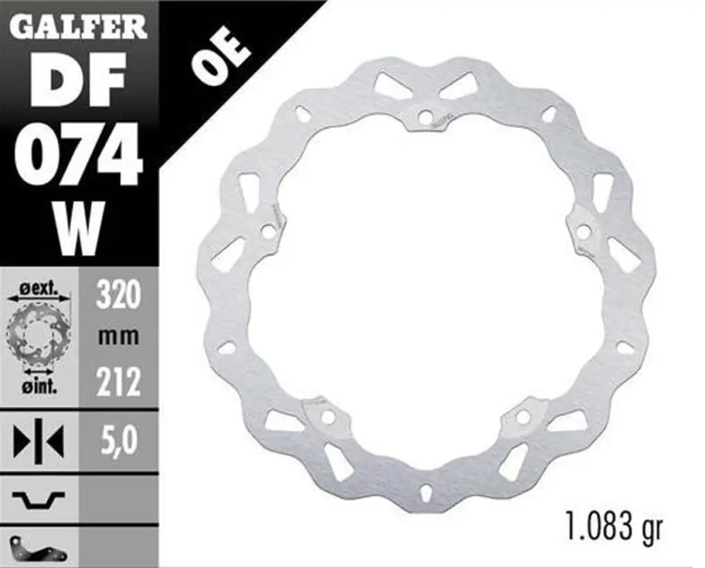 Akce GALFER brzdový kotouč přední HONDA CTX 750N (ABS) 13-; NC 700S/X (ABS) 12-14; NC 750S/X (ABS) 14- (WAVE FIXED) (320X212X5mm)