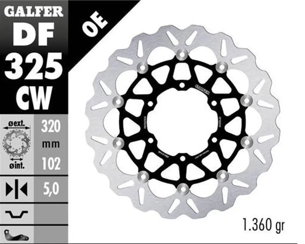 Cenově Výhodný GALFER brzdový kotouč přední SUZUKI GSXR 1000R 16- (WAVE FLOATING) (320X102X5mm)