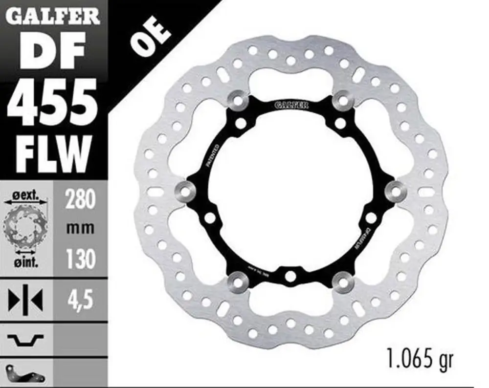 Vrácení Zdarma GALFER brzdový kotouč přední YAMAHA MT-07 (ABS) 14-20; TRACER GT 16-; SRX 700 15-; XTZ 700 TENERE 19-23 (WAVE FLOATING) (280X130X4,5mm)