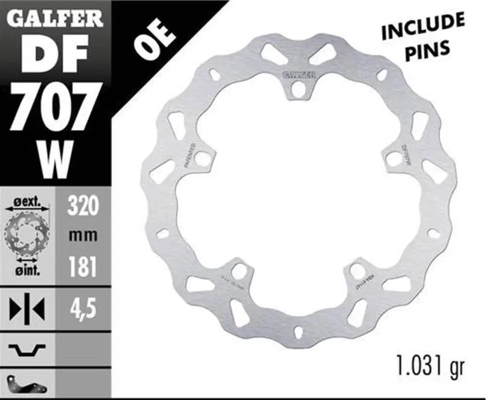 GALFER brzdový kotouč přední BMW F 800R/S/ST/GT 09-; F 900XR 20-; R 850R/RT 04; R 1100S 01-; R 1100/1500/1200/1250S/R/RT/S/ST/GS 01-; K 1200/1300/1600LT/GT/S/RS 02-; HUSQVARNA NUDA 900R 11- (WAVE FIXED) (320X181X4,5mm) Víkendová Akce