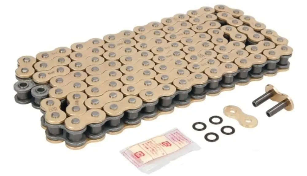 DID hnací řetěz 525ZVMX2GG-120 (120 článků) X-RING zlatá / zlatá (525ZVMX2GG120) rozpojený + nýtovací spojka Zlevněný