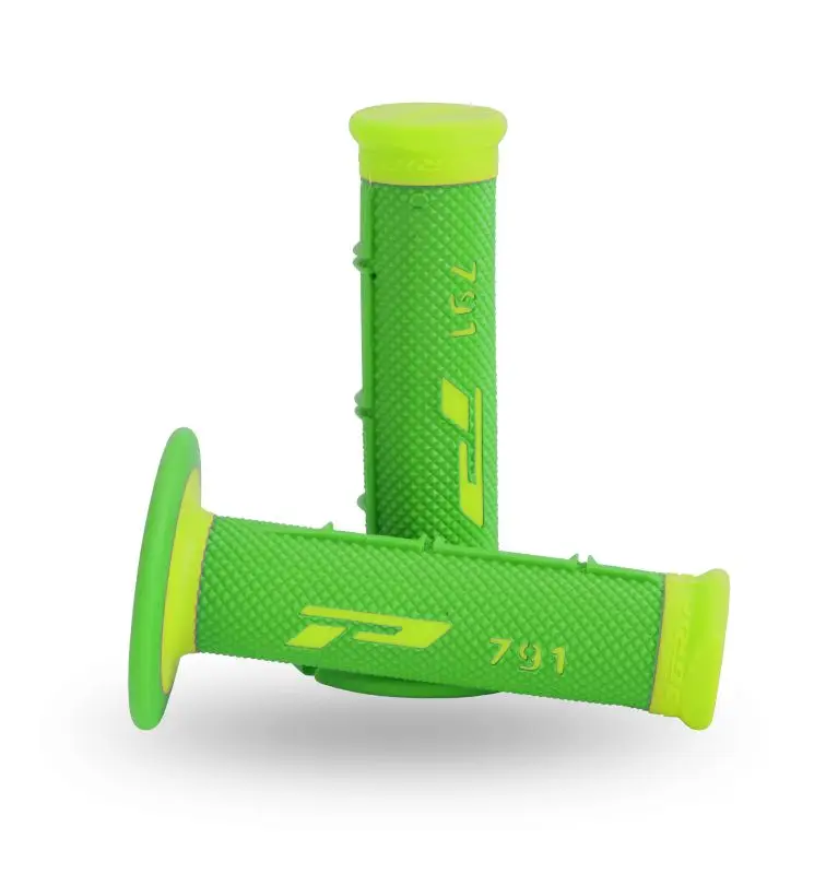 Sezónní Sleva PROGRIP gripy PG791 OFF ROAD (22+25mm, délka 115mm) barva zelená/žlutá fluorescenční (dvousložkové) (791-378) (PG791YF/GR)