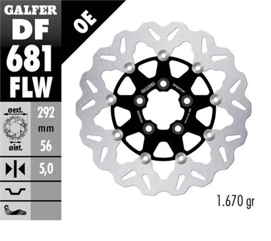 Zlevněný GALFER přední / zadní brzdový kotouč HARLEY-DAVIDSON (292X56X5) plovoucí