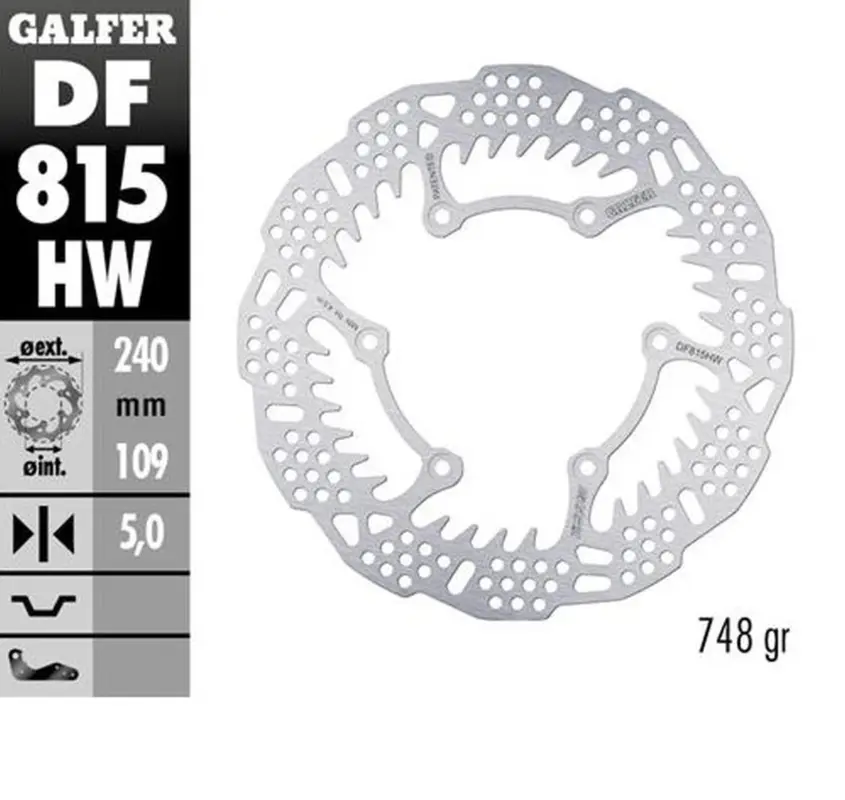 Autentický GALFER brzdový kotouč zadní BETA 250RR 12-24; 300RR 13-24; 350RR 13-24; 400/430/450/480/498 13-24; X-TRAINER 15-24 (240X109X5mm) SHARK ENDURO MX