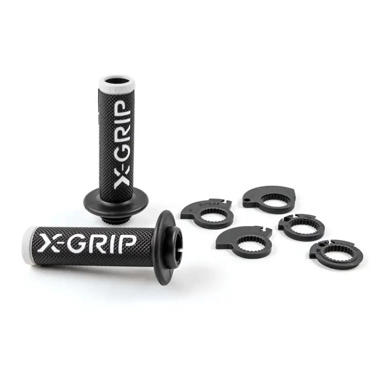 X-GRIP gripy BRAAAAP GRIPS LOCK-ON-GRIP (s adaptéry plynu) WHITE OPEN END (s otvorem) barva bílá Speciální Cena