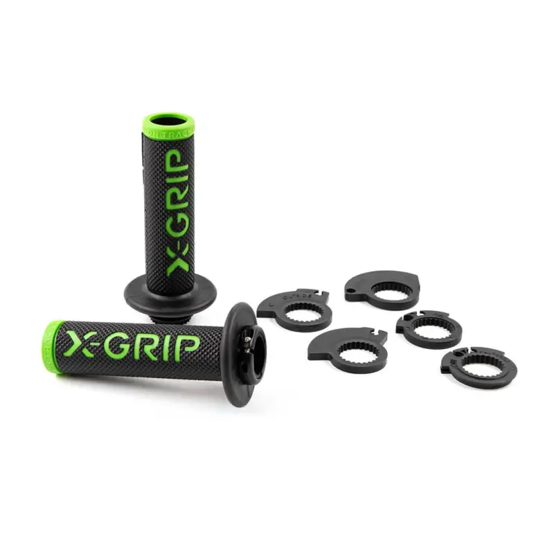 Cenová Bomba X-GRIP gripy BRAAAAP GRIPS LOCK-ON-GRIP (s adaptéry plynu) GREEN OPEN END (s otvorem) barva zelená