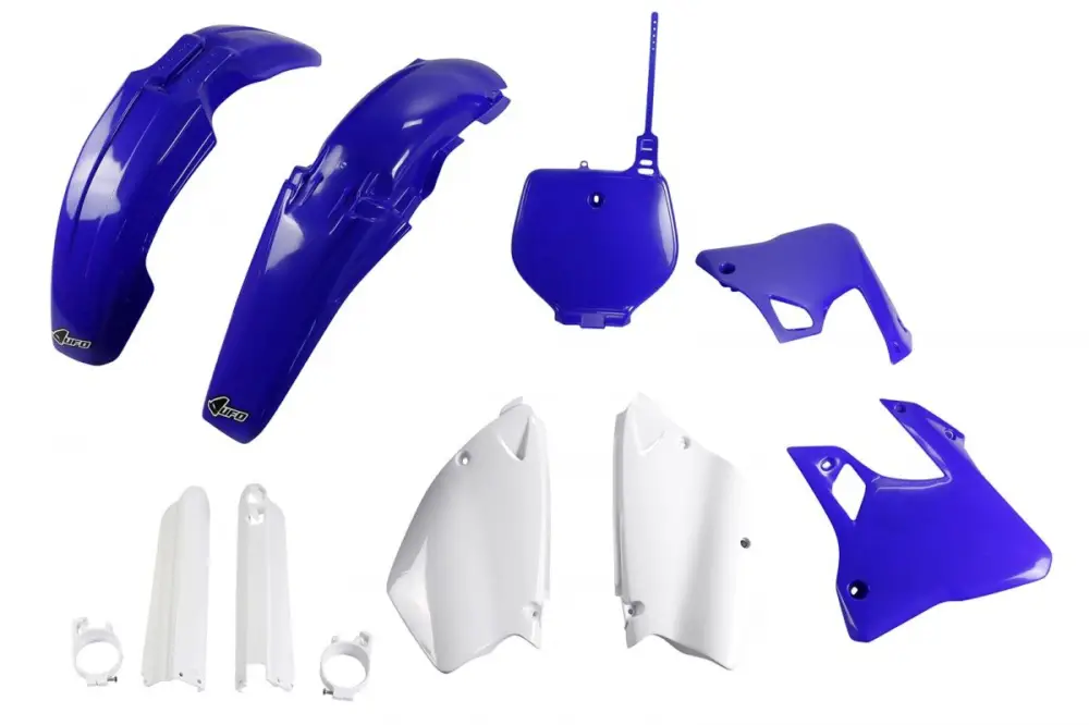 UFO kompletní sada plastů (FULL KIT) s kryty přední vidlice YAMAHA YZ 125 96-99, YZ 250 96-99 barva modrá/bílá 98-99 (YA294E999) Poslední Šance