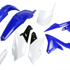 UFO kompletní sada plastů (FULL KIT) s kryty přední vidlice YAMAHA YZF 250 14-18, YZF 450 14-17 barva 18 (modrá/bílá/černá) (YA318E999K) Časově Omezené