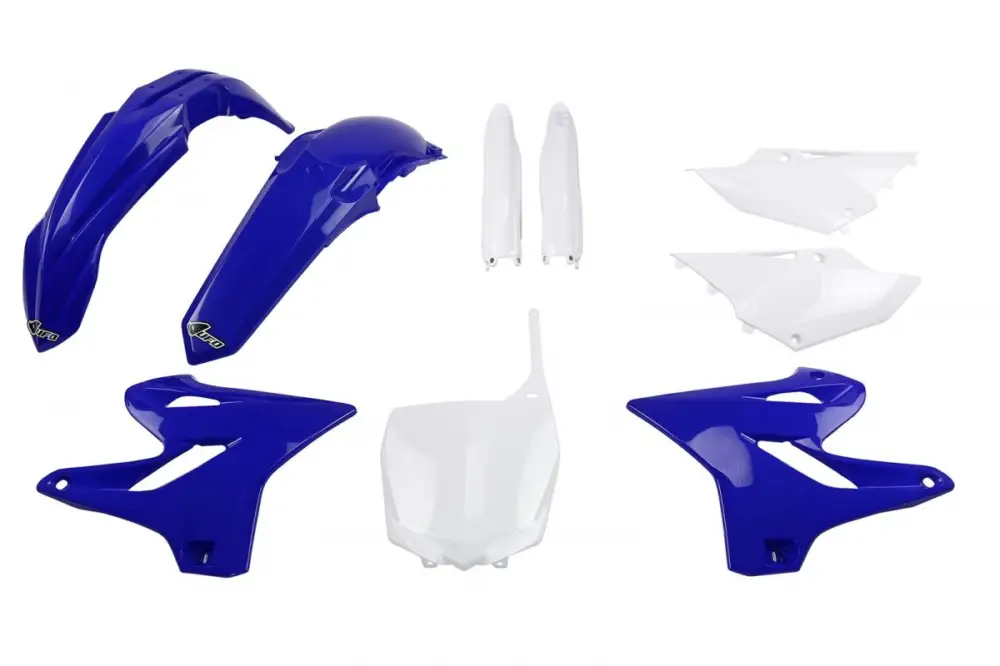 UFO kompletní sada plastů (FULL KIT) s kryty přední vidlice YAMAHA YZ 125 15-21, YZ 250 15-21 barva (modrá/bílá) (YA319E999) Pouze Dnes