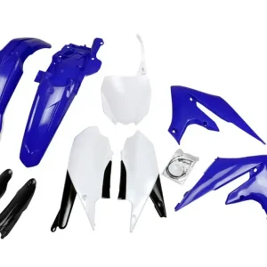 Vysoce Kvalitní UFO kompletní sada plastů (FULL KIT) s kryty tlumičů YAMAHA YZF 250 19-23, YZF 450 18-22 barva OEM modrá bílá černá
