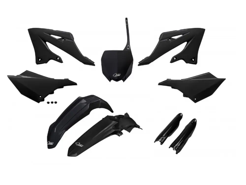 UFO kompletní sada plastů (FULL KIT) s kryty tlumičů YAMAHA YZ 125 / 250 22-26 barva černá Dokud Zásoby Vydrží