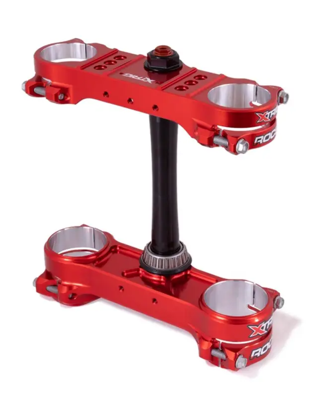 XTRIG vzpěry předního odpružení ROCS PRO TRIPLE CLAMPS KTM SX/SX-F 125/250/350/450 '13-'22; EXC/EXC-F '14-'23; HUSQVARNA '14-'22; GAS GAS EC/ECF/MC/MCF '21-'23 M12 (OFFSET 20mm-22mm) barva červená Zlevněný