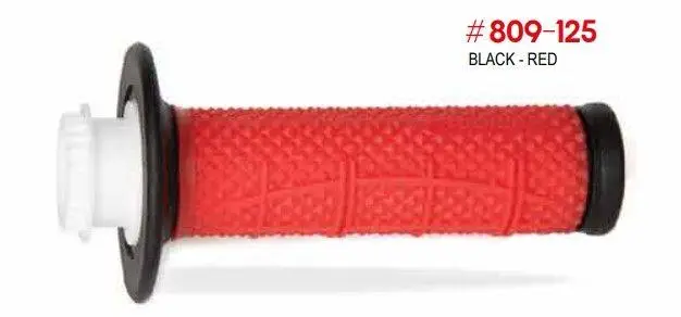 Časově Omezené PROGRIP gripy PG809 OFF ROAD se zámkem SCS LOCK-ON + 7 adaptérů pro lanka (22+25mm) barva černá červená dvousložkové HALF WAFFLE délka 115mm (809-125)