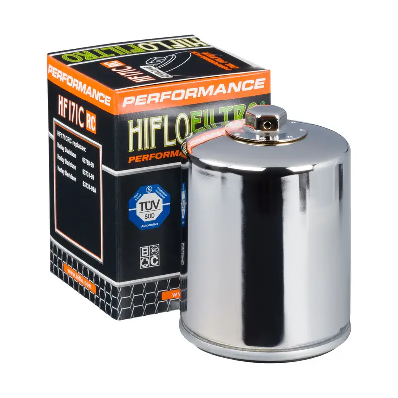 HIFLO olejový filtr HF 171 HARLEY-DAVIDSON / BUELL matice 17MM RACING chromovaný (50) Horká Nabídka