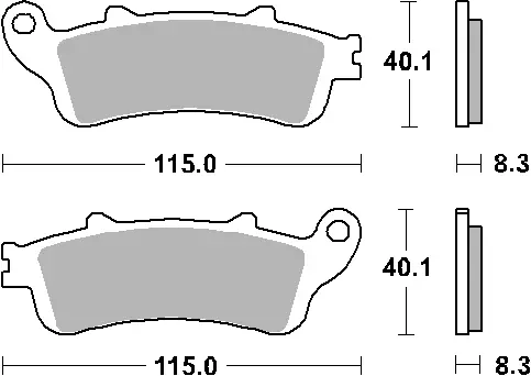 SBS brzdové destičky KH261 / KH281 STREET STANDART keramické barva černá HONDA CBR1000RR, GL1800, VFR800 přední Horká Nabídka