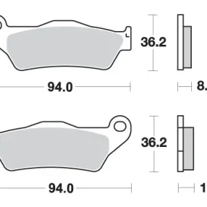 SBS brzdové destičky KH363 STREET PERFORMANCE (EXCEL) sintrované barva zlatá BMW R850/1100/1150/1200, K1200/1300 zadní Sezónní Sleva