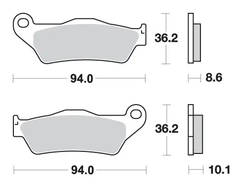 SBS brzdové destičky KH363 STREET PERFORMANCE (EXCEL) sintrované barva zlatá BMW R850/1100/1150/1200, K1200/1300 zadní Sezónní Sleva
