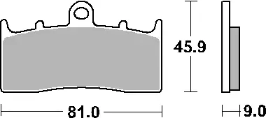 Nejprodávanější SBS brzdové destičky KH613 STREET STANDART keramické barva černá BMW K1200/1300/1600, R850/1100/1150/1200 přední
