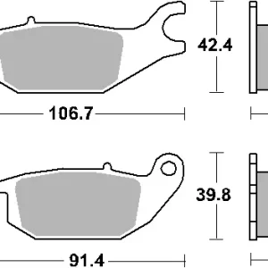 Značkový SBS brzdové destičky KH343 STREET STANDART keramické barva černá HONDA CBR125/150, XL 125 VARADERO, YAMAHA YZF150 zadní