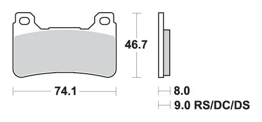 Aktuální SBS brzdové destičky KH390 RACING DUAL CARBON barva černá