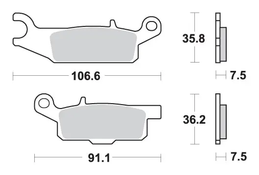 SBS brzdové destičky KH444 OFF-ROAD sintrované YAMAHA YFM 550 GRIZZLY 09-16, YFM 700 07-17, YFM 250 RAPTOR 09-14 barva zlatá Rychlé Dodání