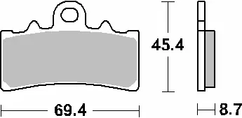 Autentický SBS brzdové destičky KH606 STREET PERFORMANCE (EXCEL) sintrované barva zlatá KTM 125/200/390 DUKE přední