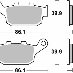 Vysoce Kvalitní SBS brzdové destičky KH496 STREET STANDART keramické barva černá HONDA CBR250/300/650, CB500/650, CRF1000 zadní