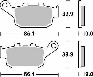 Vysoce Kvalitní SBS brzdové destičky KH496 STREET STANDART keramické barva černá HONDA CBR250/300/650, CB500/650, CRF1000 zadní