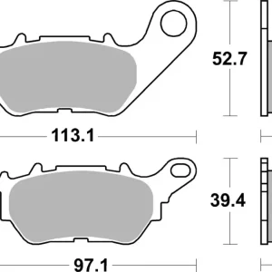 Zlevněný SBS brzdové destičky KH662 STREET STANDART keramické YAMAHA YZF-R25 15-20, YZF-R3 15-25, MT-03 16-25, MT-25 16-20 zadní