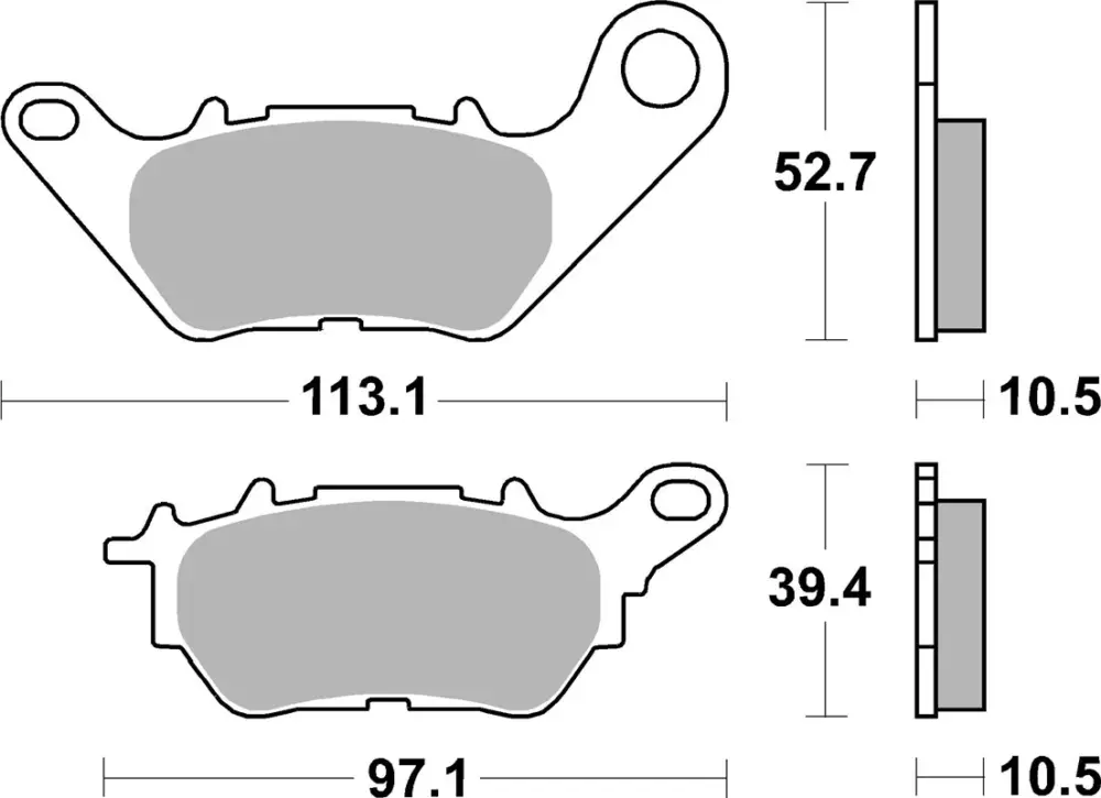 Zlevněný SBS brzdové destičky KH662 STREET STANDART keramické YAMAHA YZF-R25 15-20, YZF-R3 15-25, MT-03 16-25, MT-25 16-20 zadní