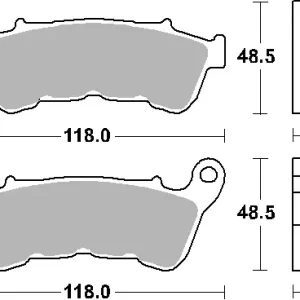 Vysoce Kvalitní SBS brzdové destičky KH640 STREET CARBON TECH barva černá H-D 883 SUPER LOW/IRON/ROADSTER/1200 CUSTOM/ T SUPER LOW přední