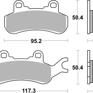 Akční Nabídka SBS brzdové destičky 957PSI EVO sintrované levý přední/zadní CAN-AM MAVERICK 900 17-19, 1000 19-21 barva zlatá