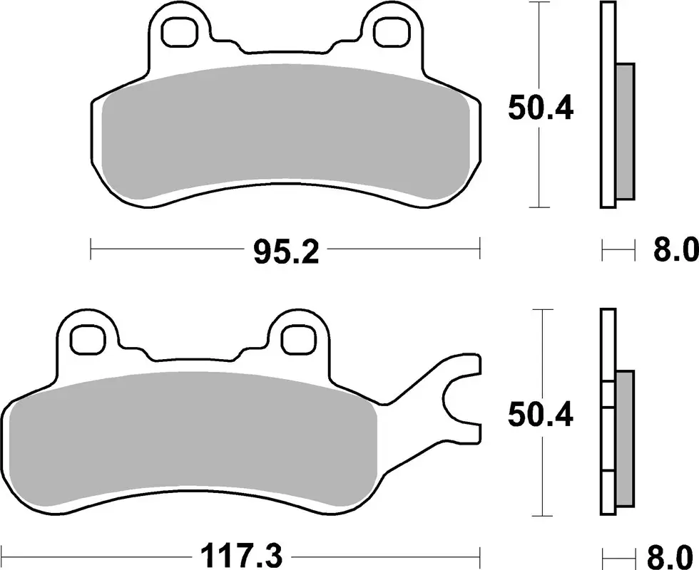 Akční Nabídka SBS brzdové destičky 957PSI EVO sintrované levý přední/zadní CAN-AM MAVERICK 900 17-19, 1000 19-21 barva zlatá