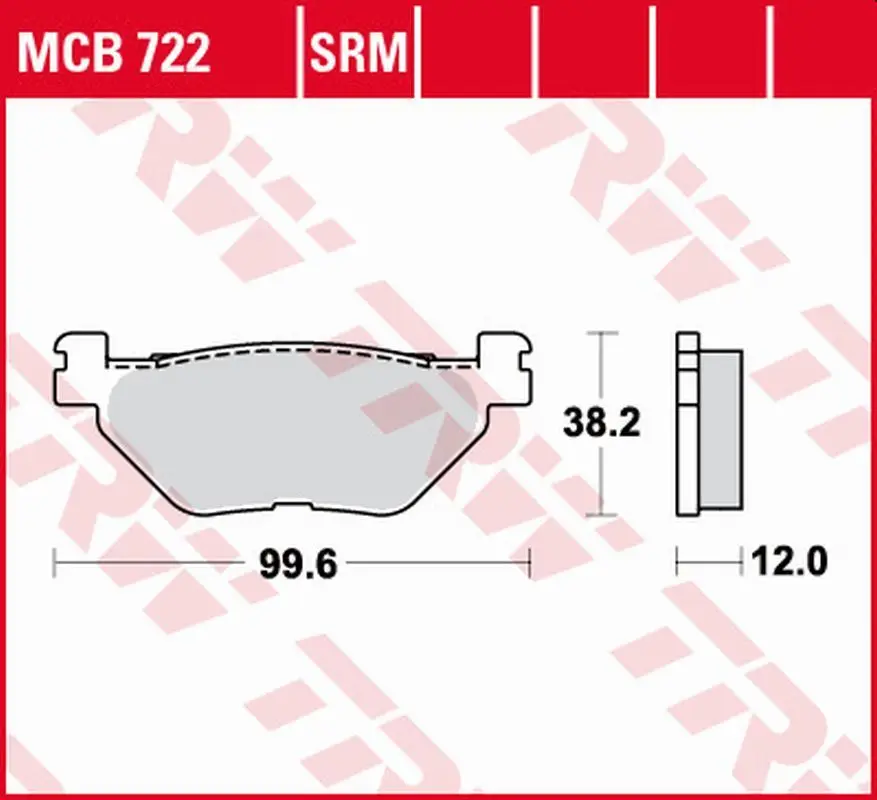 Autentický TRW ZF brzdové destičky KH319 organické YAMAHA XP 500/530 T-MAX 01-18, TDM 900 02-14, XV/XVS 950 09-18, XT 1200Z TENERE 11-18, FJR 1300 03-21, XVS 1300 07-17, XV 1700 03-21, XV 1900 06-08/11-13 zadní