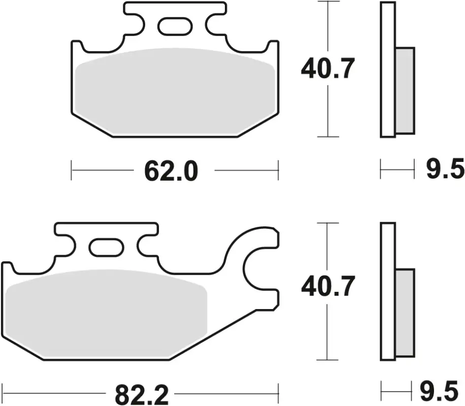 Levný TRW ZF brzdové destičky KH307 sintrované OFFROAD CAN-AM OUTLANDER 500 07-12 DS 650 01-07 OUTLANDER 650 / 800 07-12, YAMAHA YFM 400 05-08, YFM 450 03-11, zadní