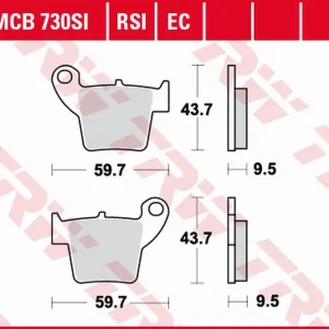 Sleva TRW ZF brzdové destičky KH346 organické HONDA CR 125 / 250 02-07, CRF 450 02-17, zadní