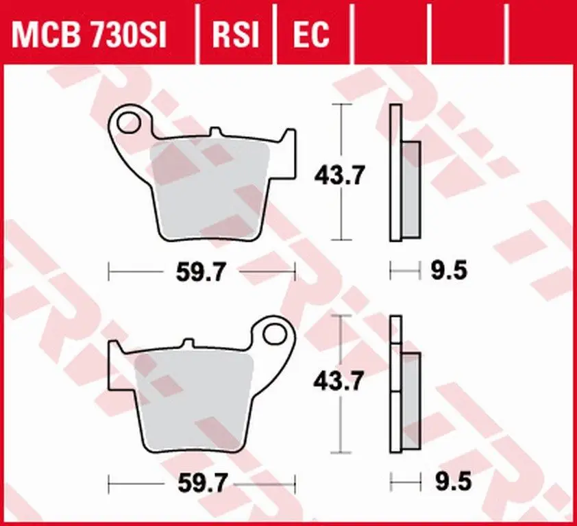 Sleva TRW ZF brzdové destičky KH346 organické HONDA CR 125 / 250 02-07, CRF 450 02-17, zadní