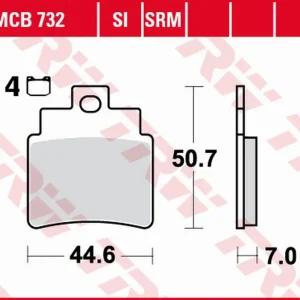 TRW ZF brzdové destičky KH355/4 organické SYM GTS JOYMAX/VOYAGER 125 05-, FIRENZE 250 06-07, VOYAGER 250 05-, přední Akce
