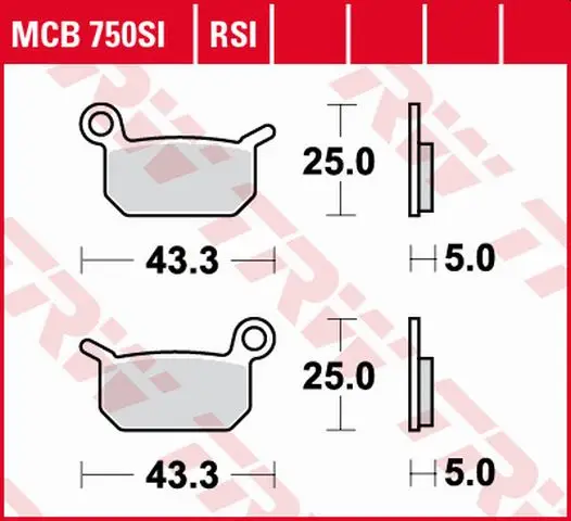 TRW ZF brzdové destičky KH325 sintrované OFFROAD KTM SXE -5 ELECTRIC 19- SX 50 09-, SX 65 04-08, HUSQVARNA EE-5 19-, CR 50 06-, SM 50- 10-, TC 50 17-, přední/zadní Levný