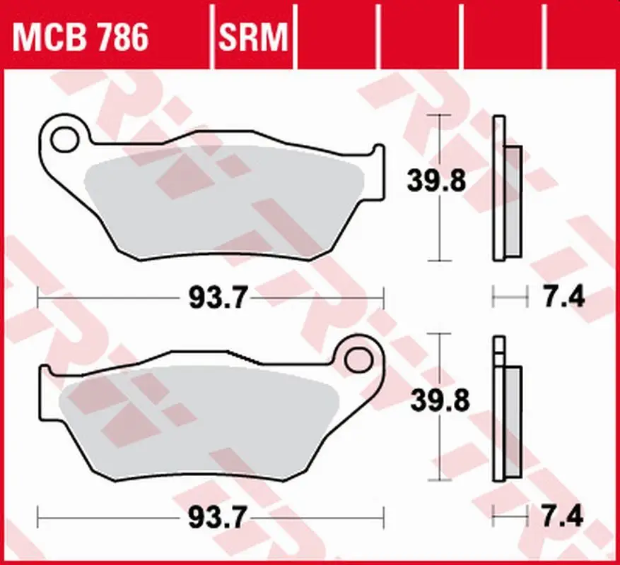 Autentický TRW ZF brzdové destičky KH430 organické YAMAHA YP 125 X-MAX 06-09, XP 250 X-MAX 05-09 přední