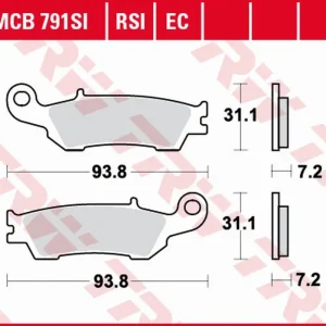 Značkový TRW ZF brzdové destičky KH450 ECO organické YAMAHA YZ 125 08-, WR-F 250/450 15-, YZ-F 450 08-, přední