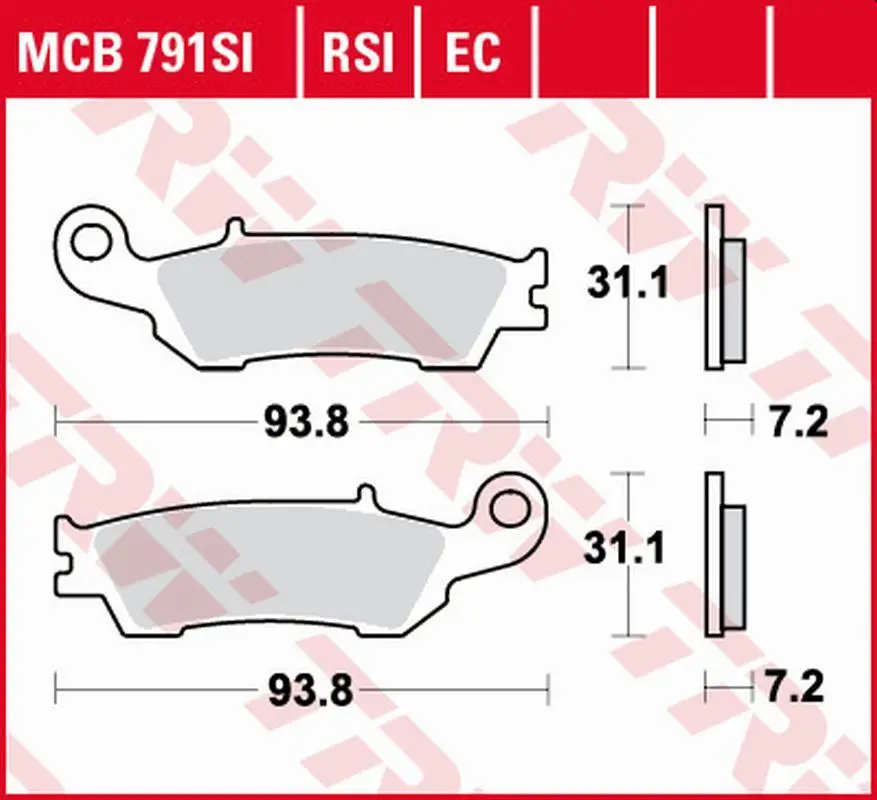 Značkový TRW ZF brzdové destičky KH450 ECO organické YAMAHA YZ 125 08-, WR-F 250/450 15-, YZ-F 450 08-, přední